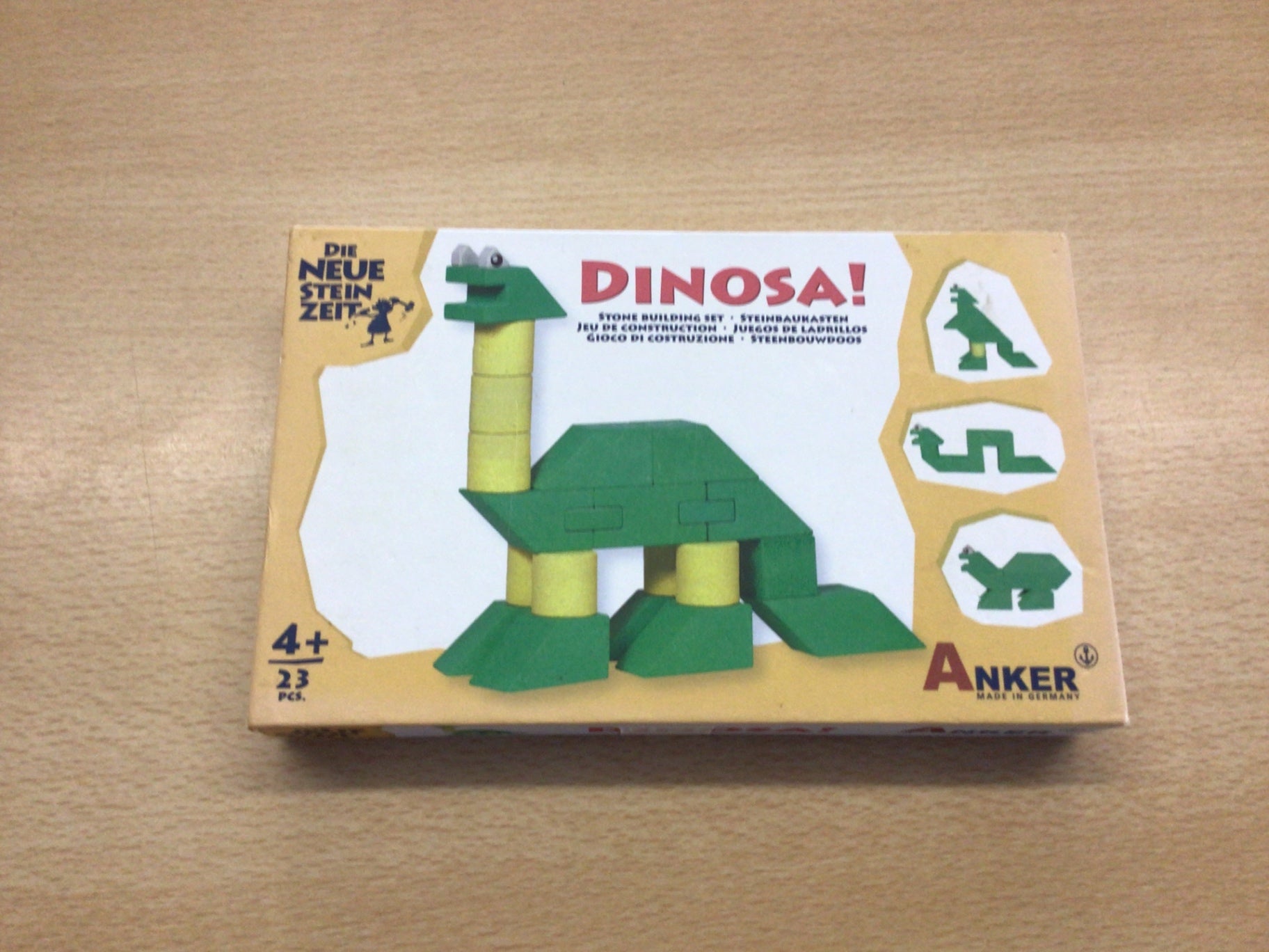 Anker Spielzeug Dinosa Grün, Gelb
