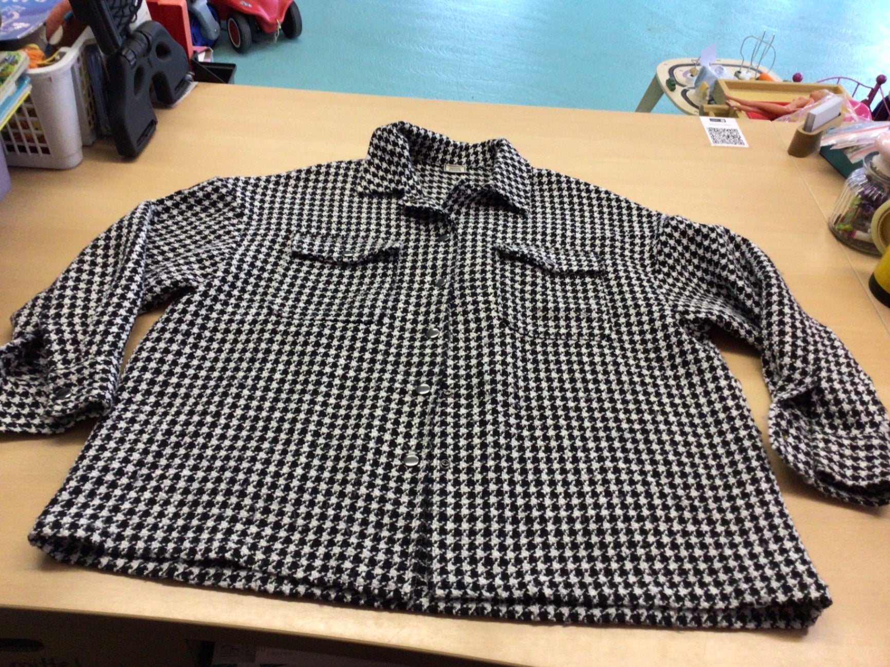  Jacke L Schwarz-Weiß