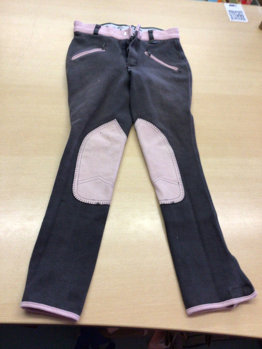 Reithose 128 Schwarz und Rosa