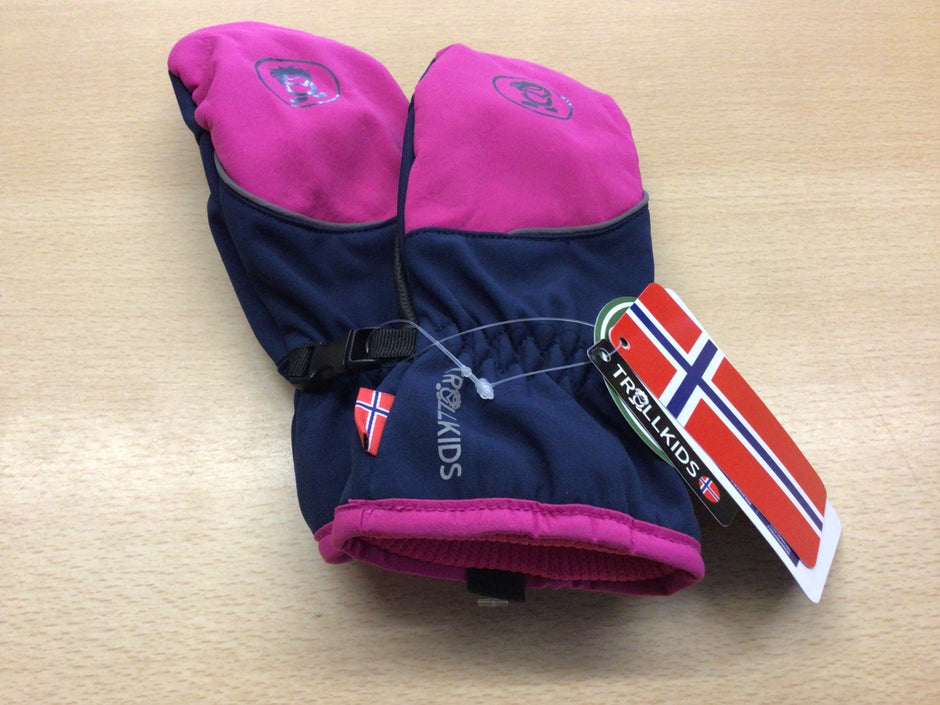 Troll Kids Handschuhe 9–10 Blau und Pink
