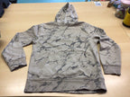  Hoodie 146 Beige mit schwarzem Marmorprint