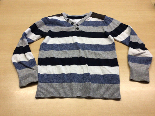  Pulli 128 Blau, Weiß, Grau