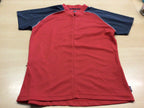  Veloshirt Rot und Dunkelblau