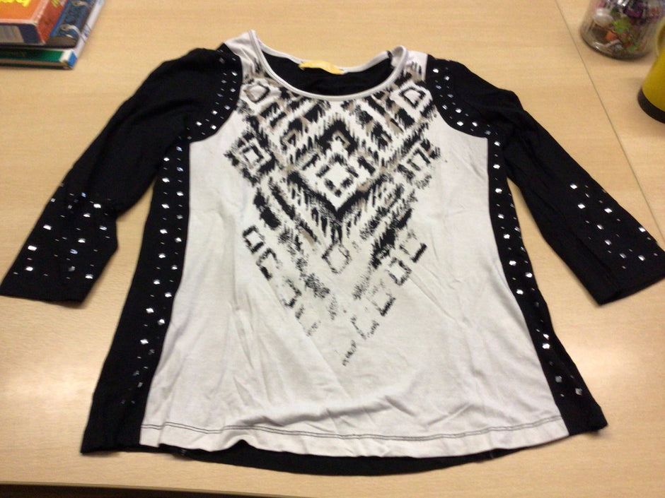 Biba Shirt M Schwarz und Weiß