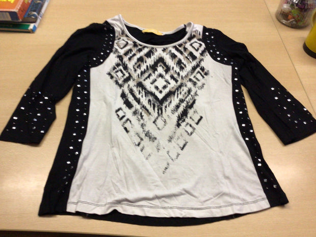 Biba Shirt M Schwarz und Weiß