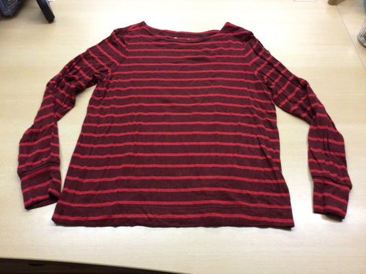 Langarmshirt M Rot und Schwarz gestreift