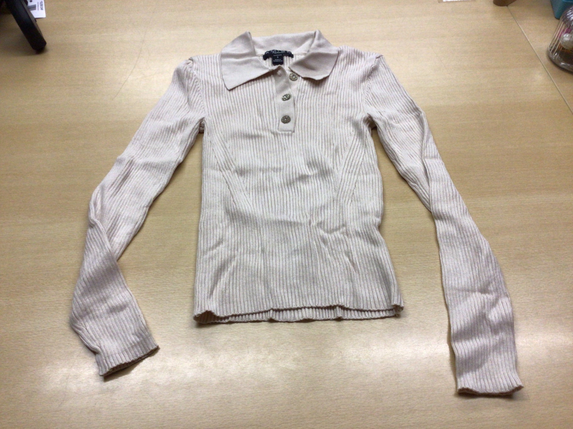  Poloshirt langarm S Beige