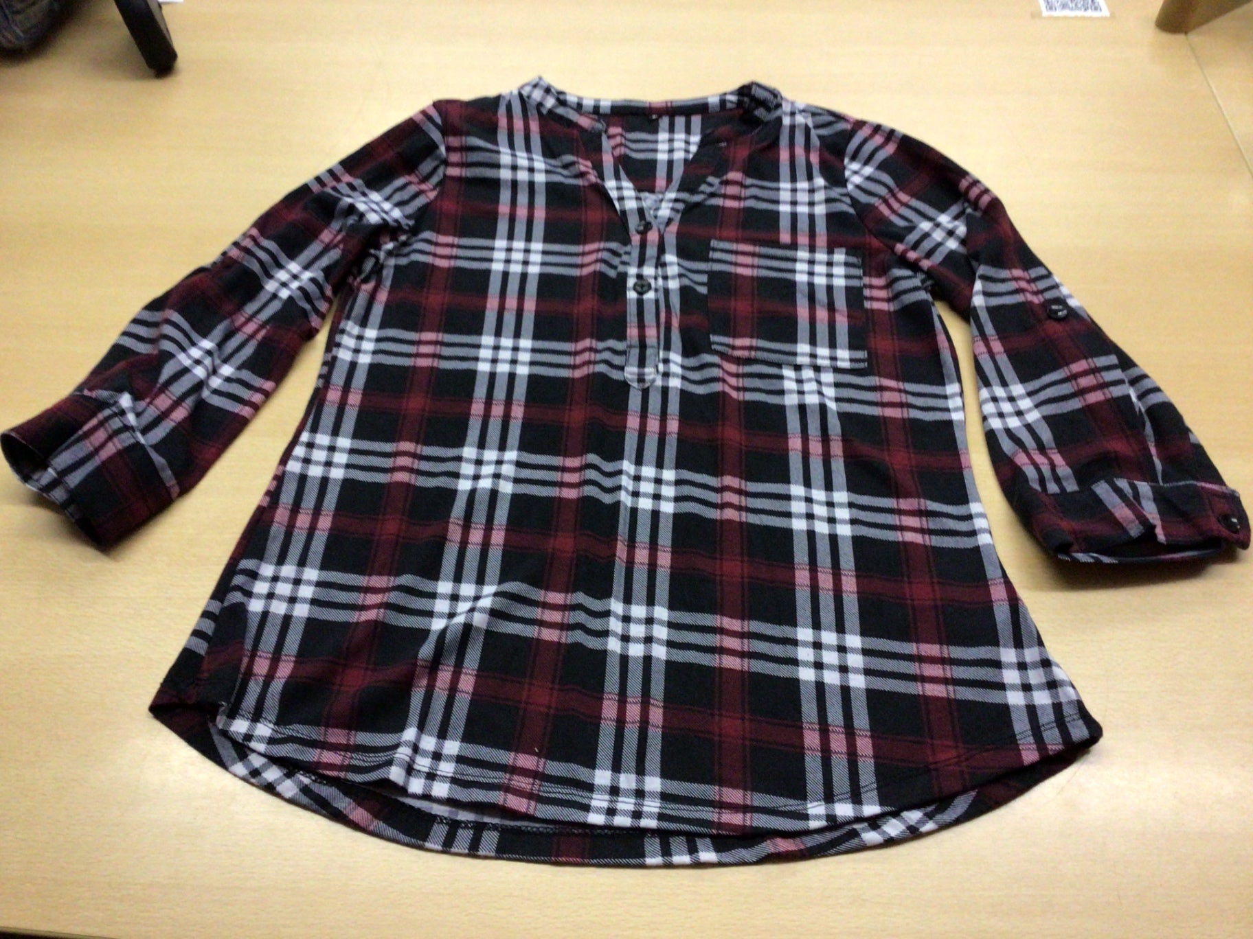  Blusenshirt M Schwarz, Rot, Weiß