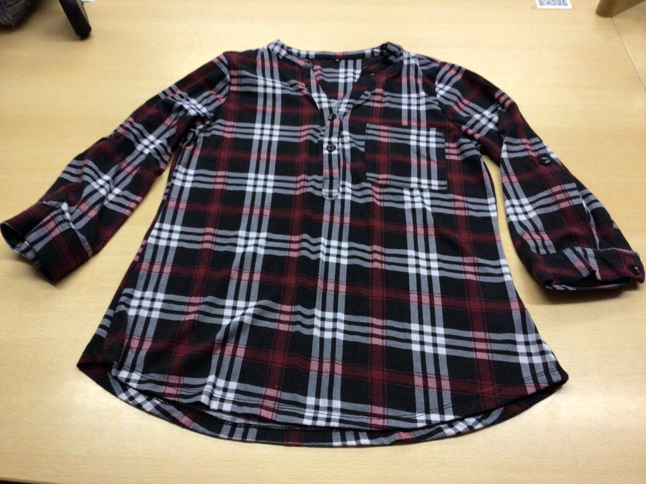  Blusenshirt M Schwarz, Rot, Weiß