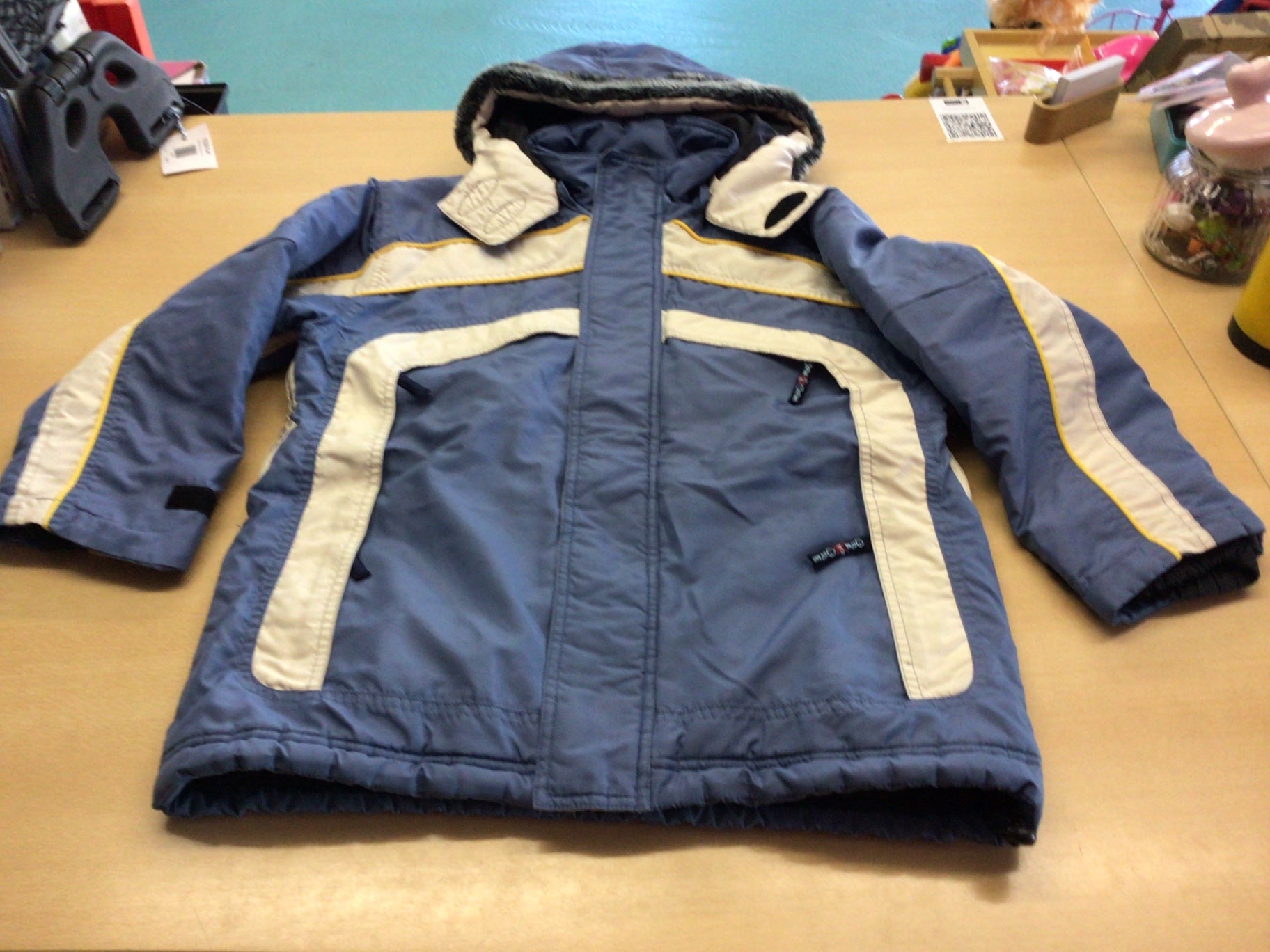 Skijacke 152 Blau und Beige