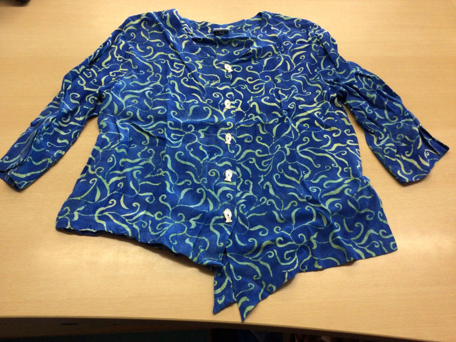  Bluse S Blau und Grün