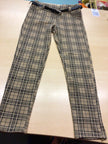  Hose S Beige mit schwarzem Karo-Muster