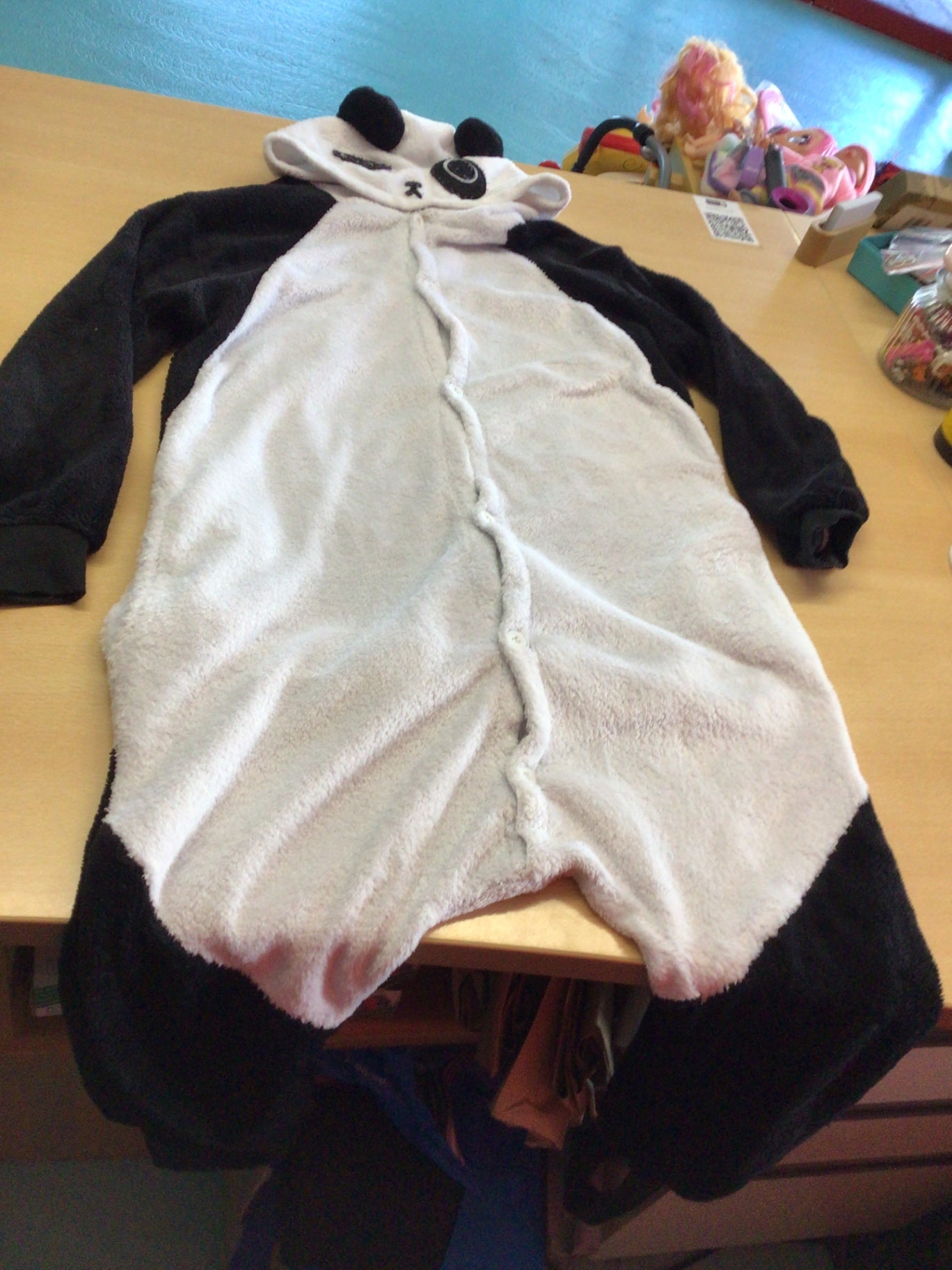 Panda-Kostüm Weiß, Schwarz