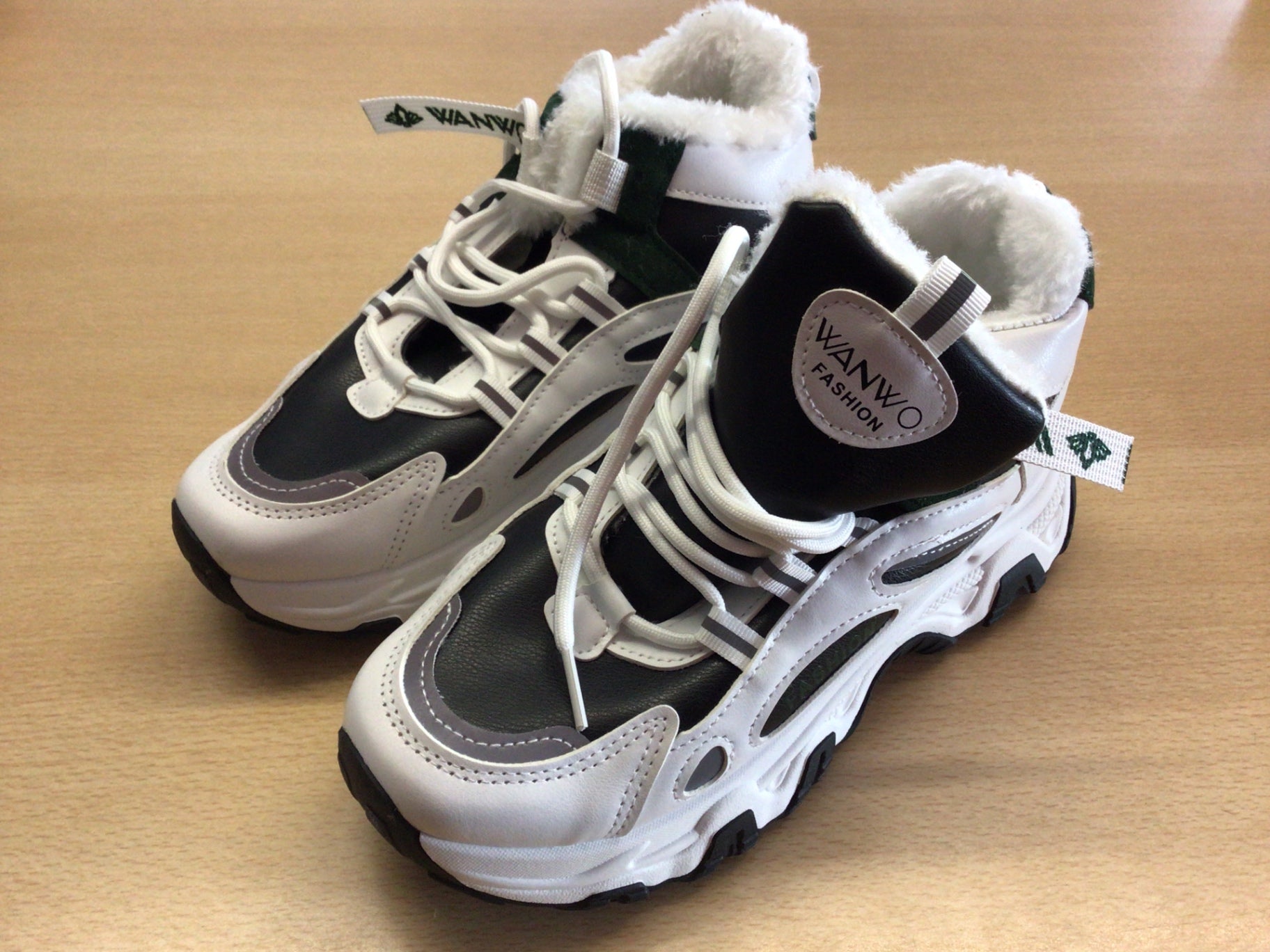 WANWO Schuhe Weiß, Schwarz, Grau