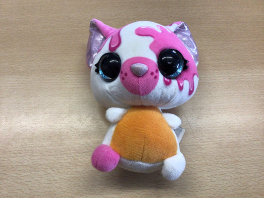 Plüschtier Katze Weiß, Pink, Orange, Silbern, Schwarz