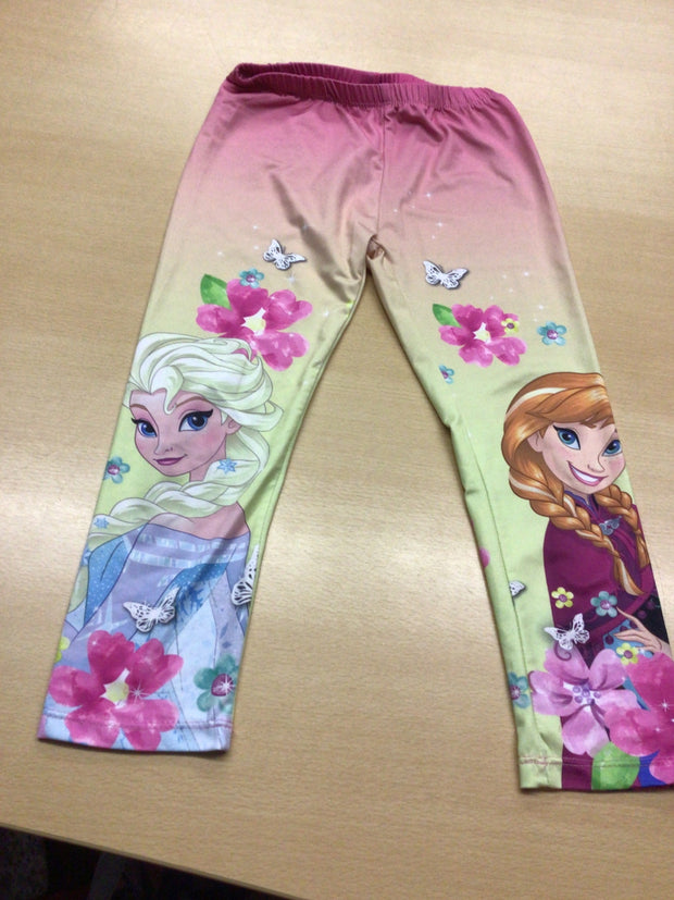Disney Leggins 128 Mehrfarbig (Pastellfarben mit Rosa, Gelb, Lila)
