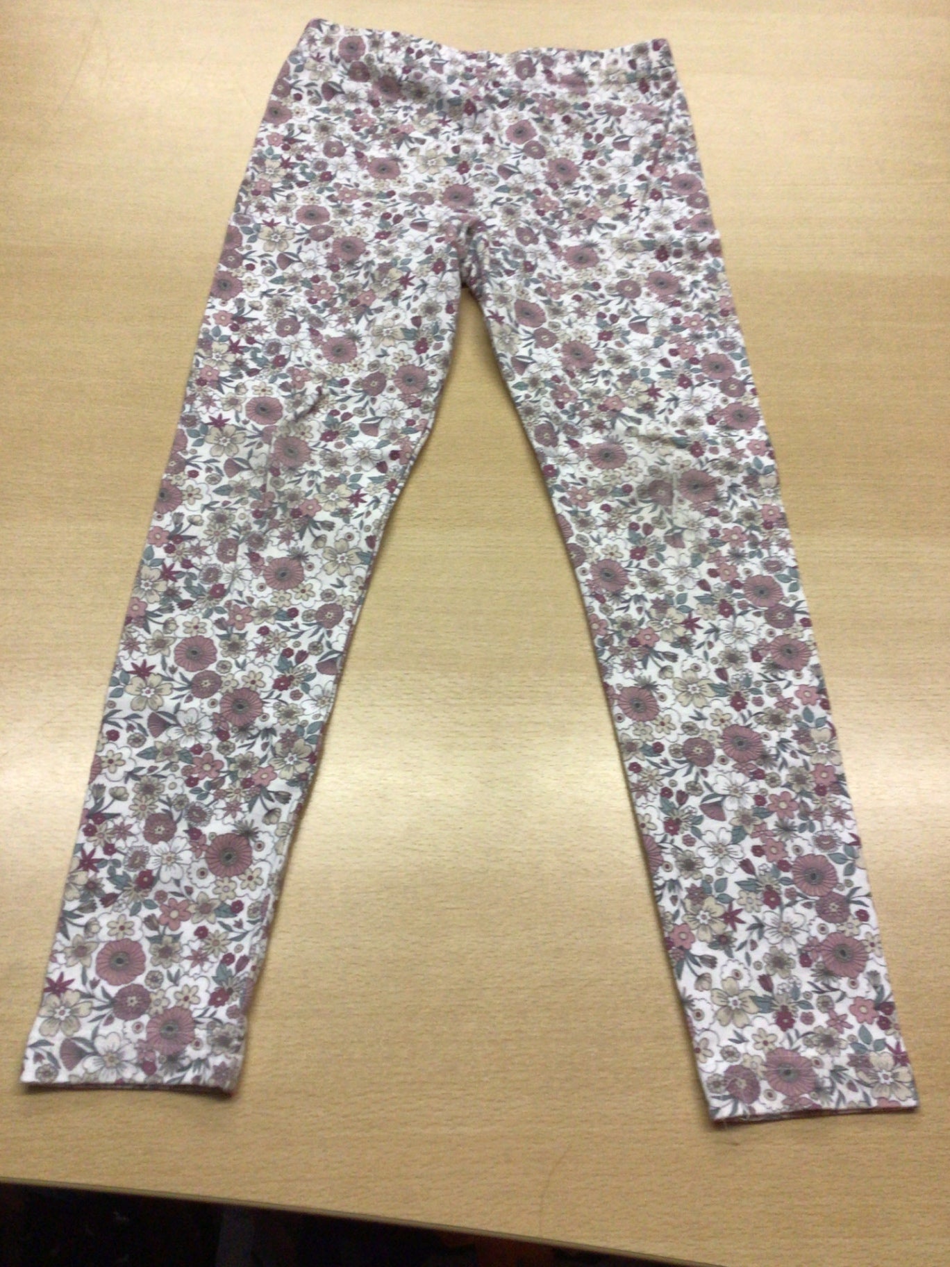  Leggins 128 Rosa, Grau, Weiß
