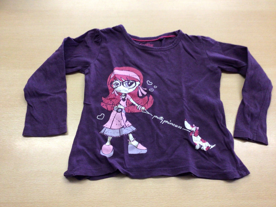Langarmshirt 98/104 Lila