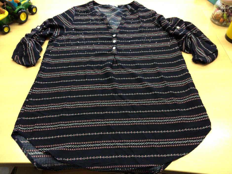 Bluse L Dunkelblau