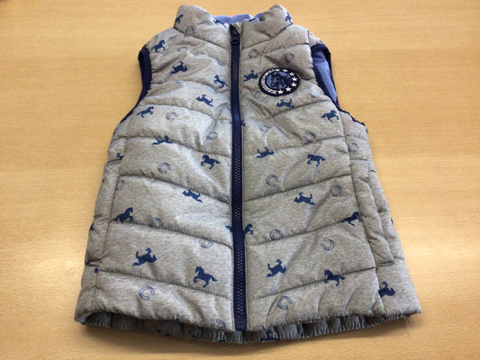 Reit-Weste 128 Grau mit Blau