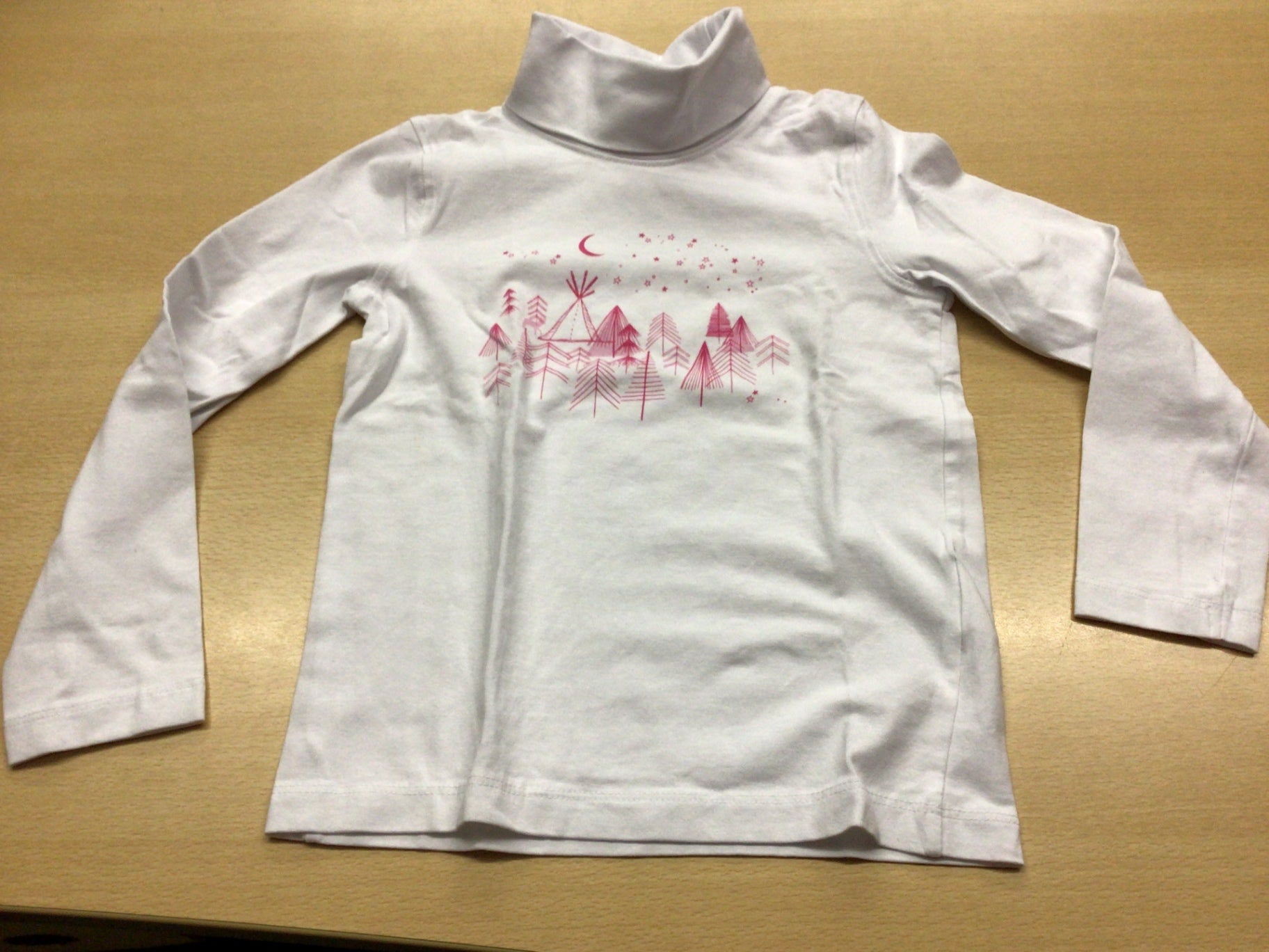 Rollkragenshirt 110/116 Weiß