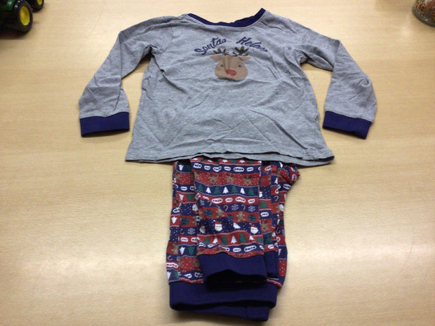 Unbekannt Pyjama 122 Grau mit Blau