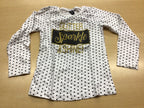 Langarmshirt 110 Weiß mit schwarzen Punkten