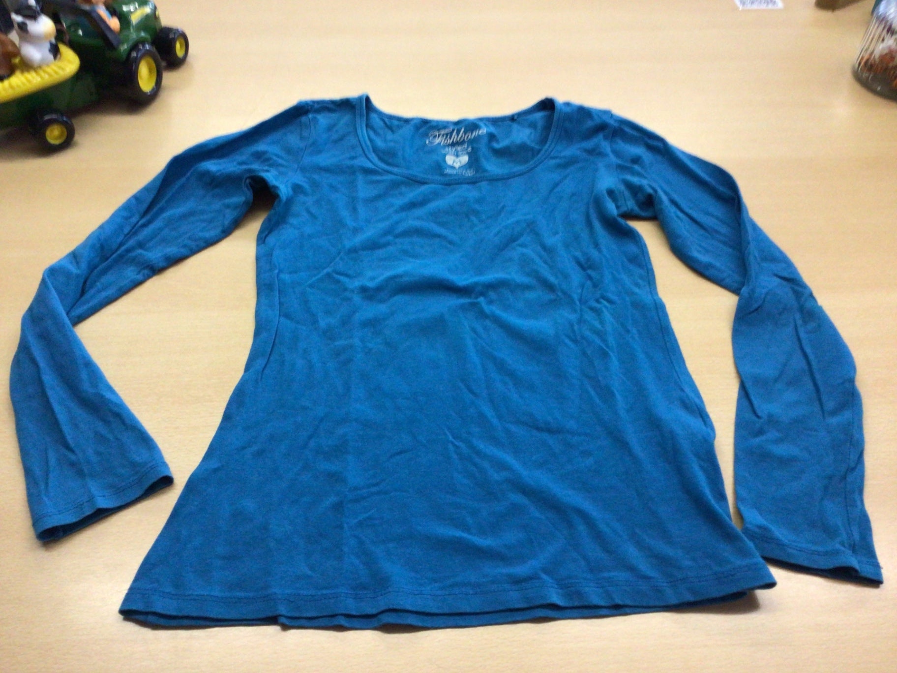 Fishbone Langarmshirt M Blau