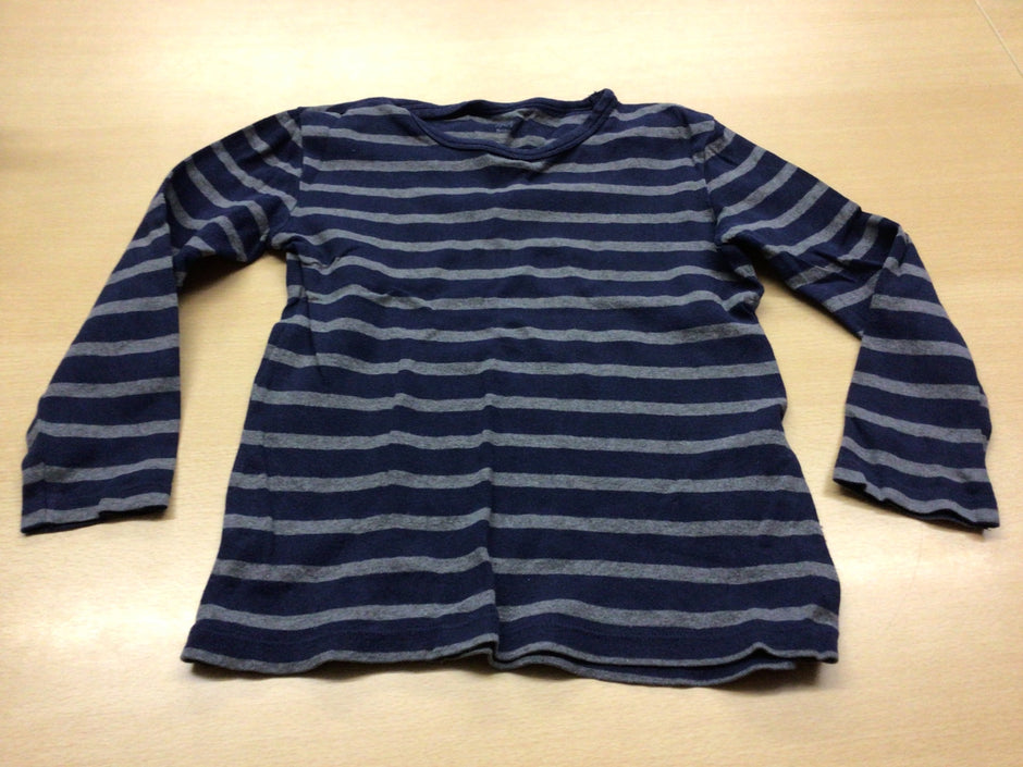  Langarmshirt 110/116 Blau und Grau