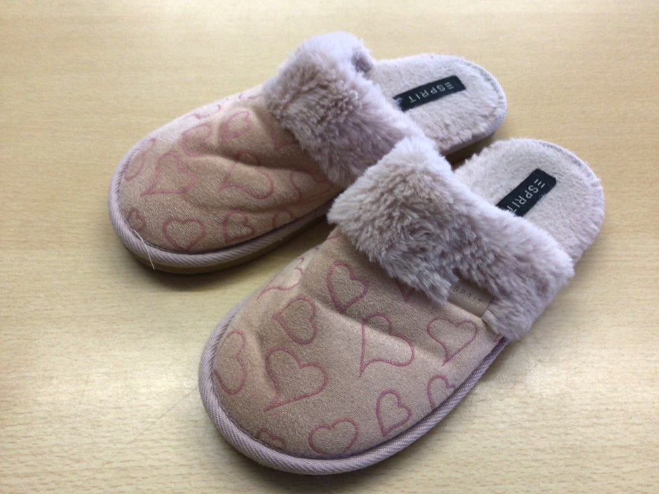 ESPRIT Hausschuhe 35 Rosa mit pinken Herzen