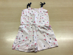 Jumpsuit 98/104 Beige mit Pink und Schwarz