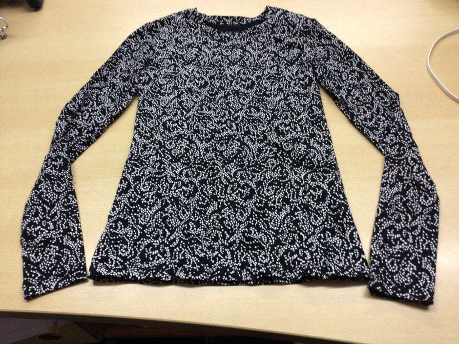  Langarmshirt XS Schwarz und Weiß