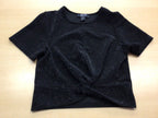 Shirt 152/158 Schwarz mit silbernen Glitzerpartikeln