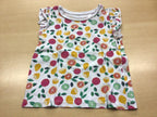 T-Shirt 104 Mehrfarbig (Weiß mit bunten Fruchtmotiven)