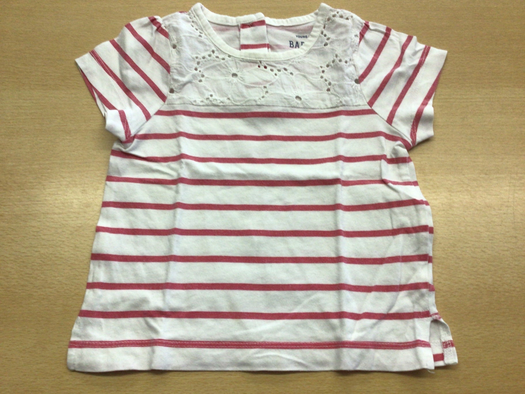 BABY Girl T-Shirt 86 Weiß mit Rot gestreift