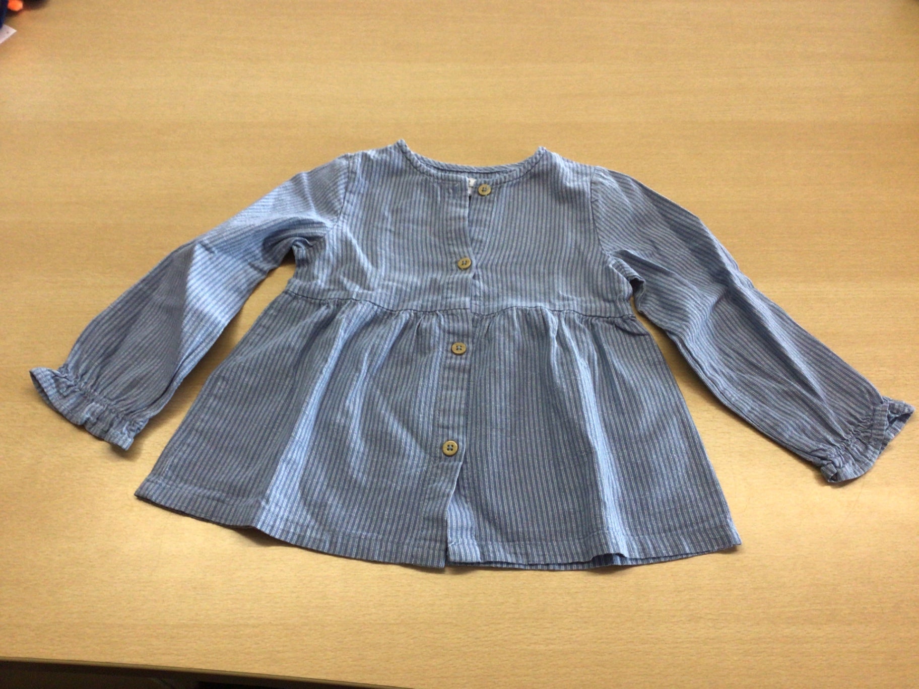 Bluse 98 Blau mit weißen Streifen