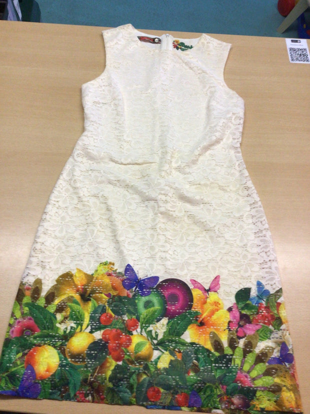 Desigual Sommerklei 38 Elfenbein