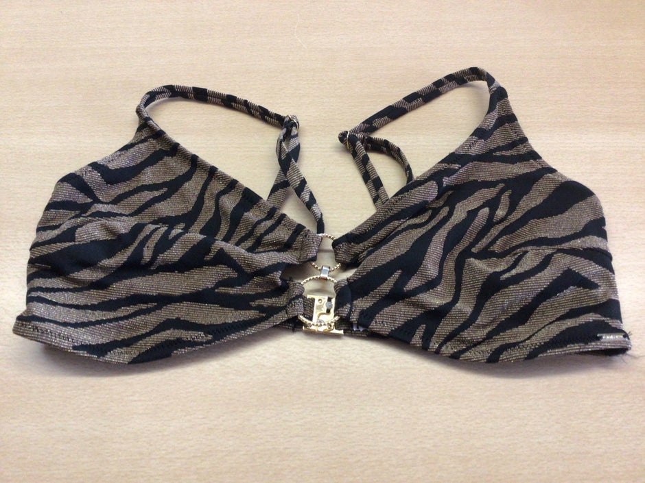  Bikinioberteil Schwarz und Silber