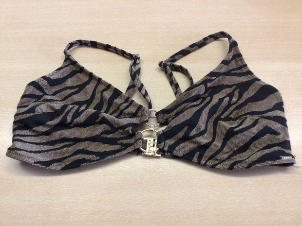  Bikinioberteil Schwarz und Silber