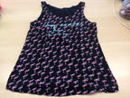  T-Shirt 152/164 Dunkelblau mit Flamingo-Motiv in Pink und weiß