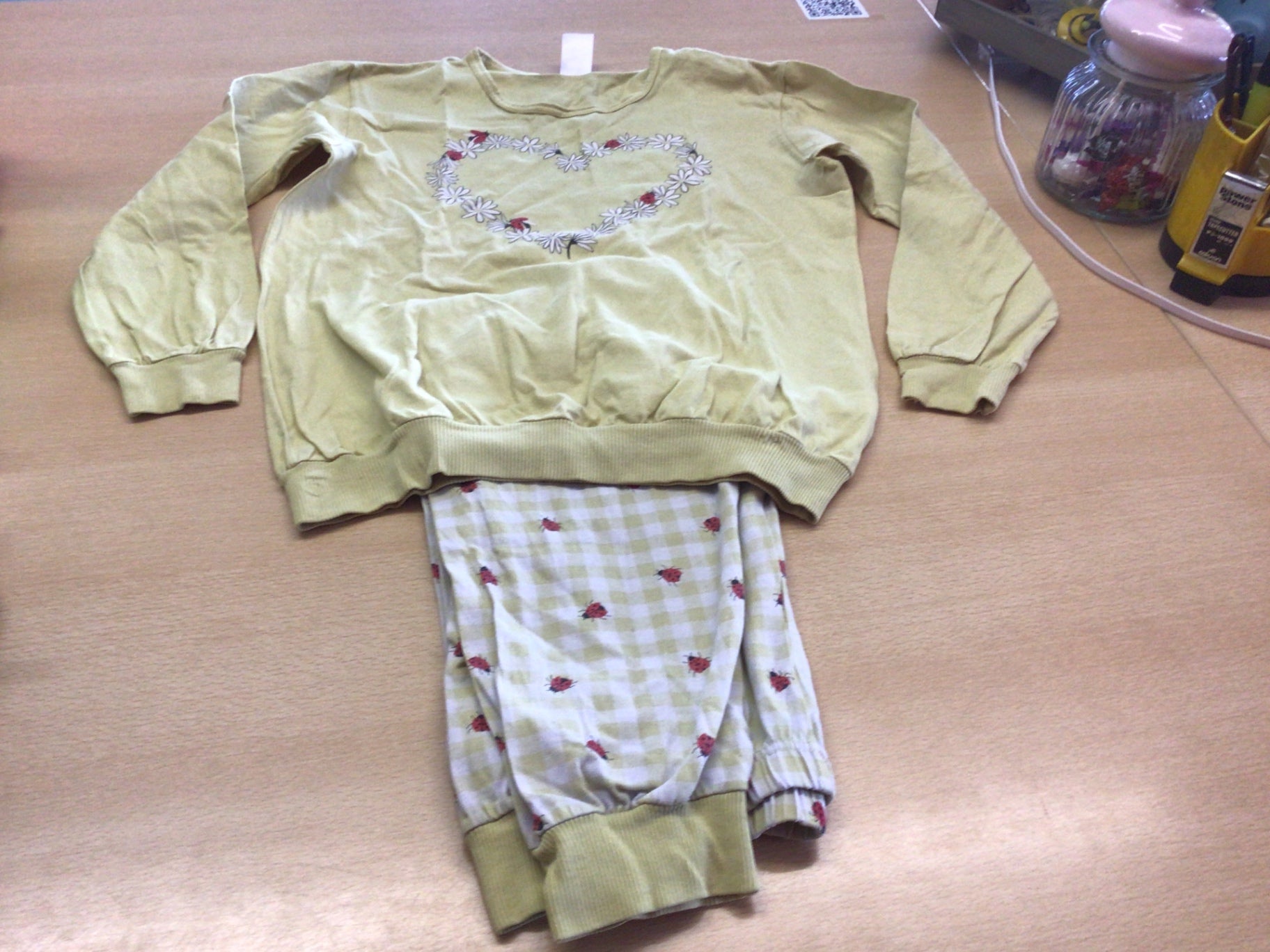 Pyjama 140/146 Hellgelb/Creme