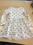  Kleid 134/140 Beige mit schwarzen Punkten