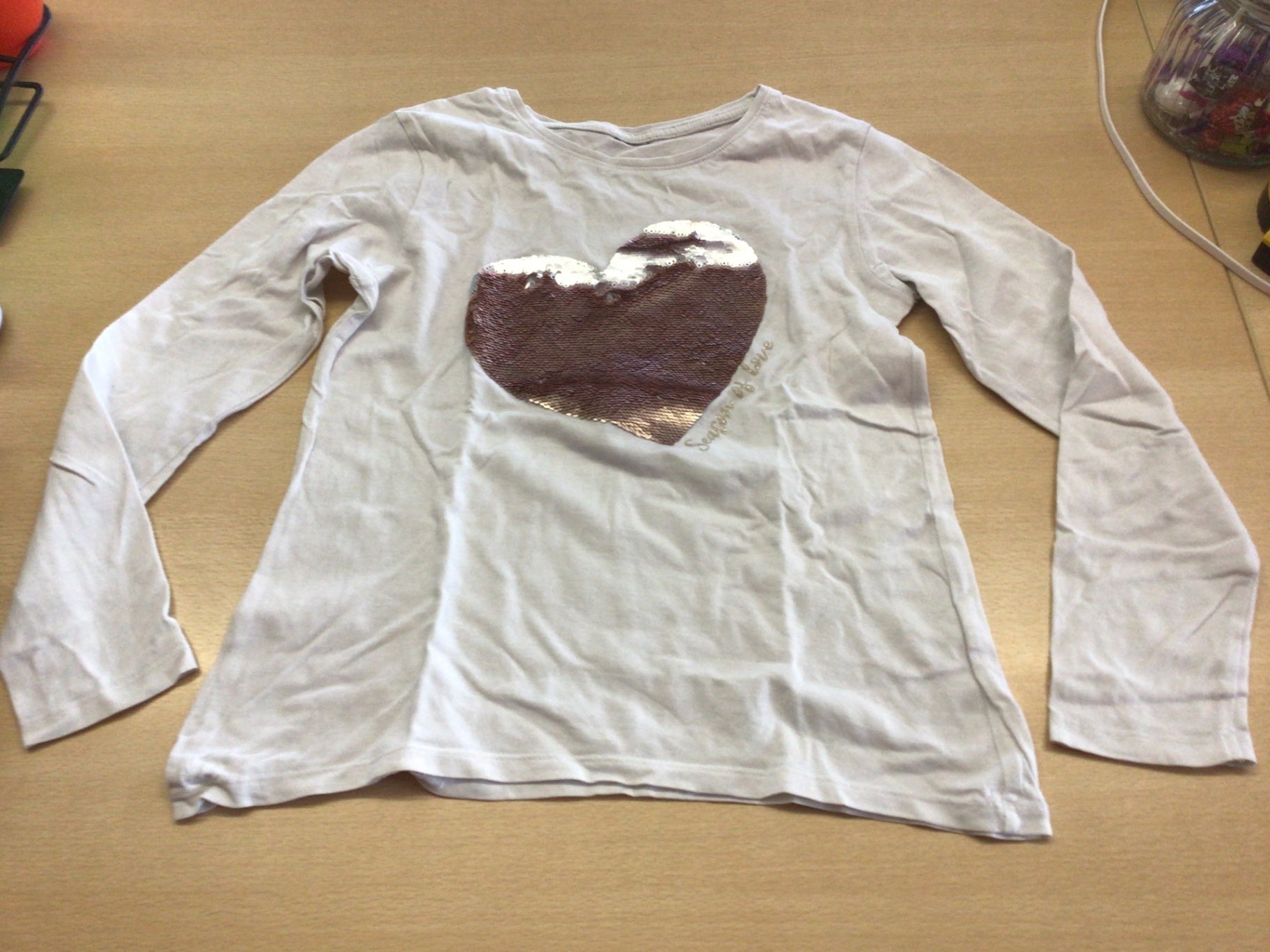 Langarmshirt 140 Weiß
