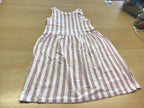  Sommerkleid 134/140 Beige mit roten Streifen
