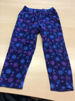  Sommerhose 164/170 Dunkelblau mit blauen, lilafarbenen und pinken Blumen- und Schmetterlingsmustern