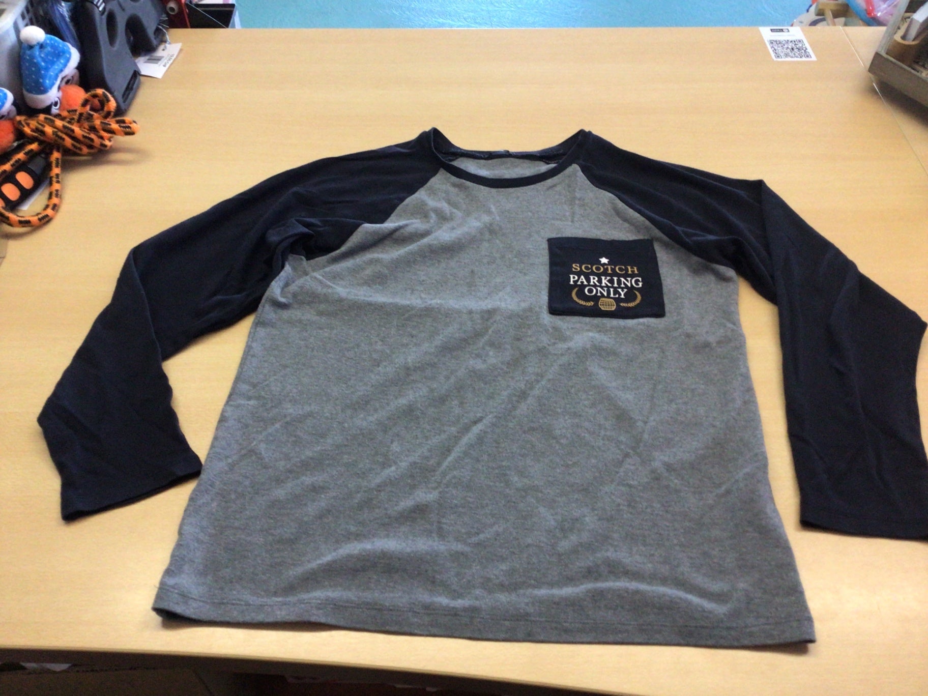 Tezenis Langarmshirt S Grau und Schwarz
