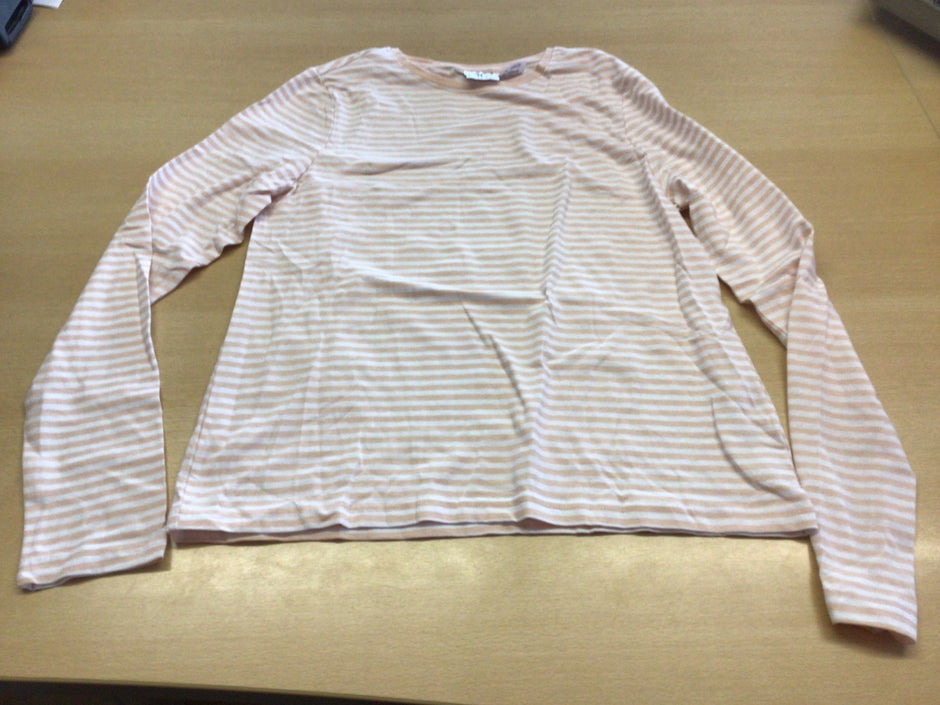  Langearm-Shirt M Beige und Weiß