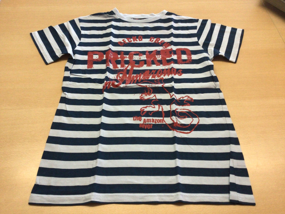 T-Shirt 152 Marineblau und Weiß