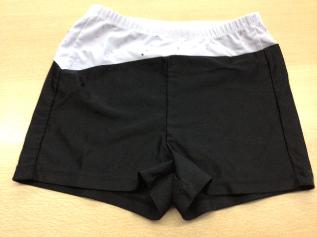 Turnshorts 110/116 Schwarz-weiß