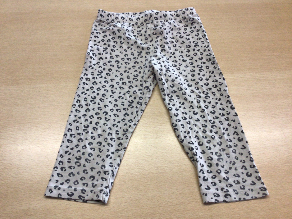  Leggins 110 Weiß mit schwarzem Leopardenmuster